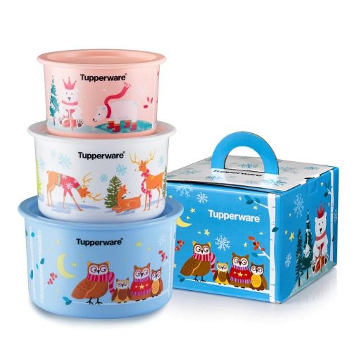 Tupperware Karácsonyi Kerek Tároló szett (3 db)