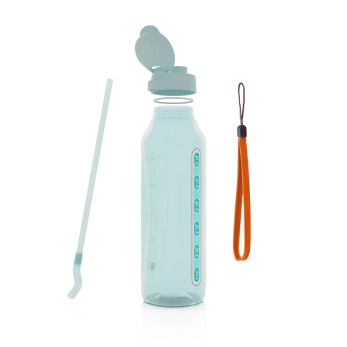 Tupperware AquaVibe Öko palack 1,2 L rugalmas szívószállal és csuklópánttal