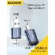 Essager USB A Type-C és Type-C USB A OTG adapter átalakító szett