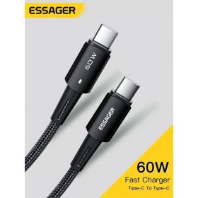   Essager Type-C Type-C PD 60W szövet borítású kábel 1 méter