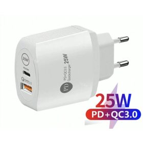   USB C töltő Gyorstöltő PD 25W Type C töltő Telefon töltő Quick Charge 3.0 Adapter kompatibilis iPhone Xiaomi Huawei Samsung telefonnal