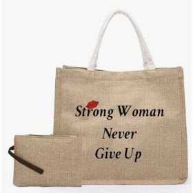 Kétrészes vászon kézitáska - Strong Woman