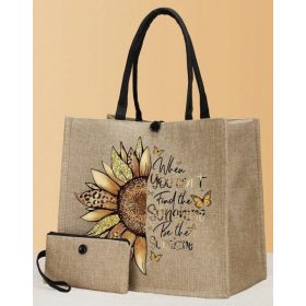 Kétrészes vászon kézitáska - Napraforgó