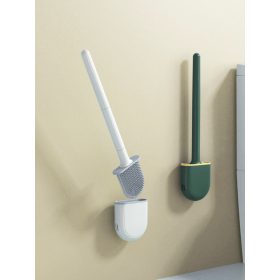   Szilikon WC-tisztító kefe, falra szerelhető tartóval több színben