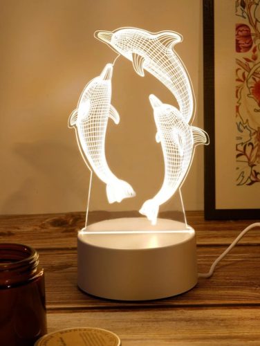 3D dekorációs LED lámpa - delfinek