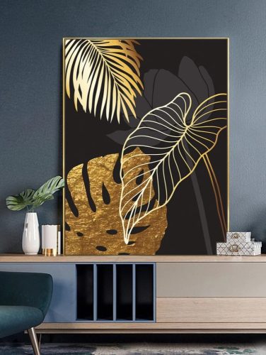 Gyémántszemes kirakó 30 x 40 cm - Modern trópusi levél