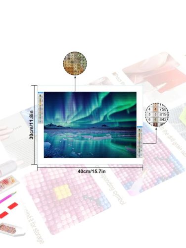 Gyémántszemes kirakó 40 x 30 cm - Sarki fény