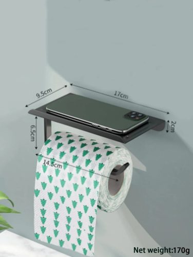 Alumínium WC papír tartó mobiltartóval