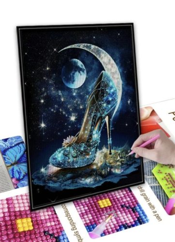 Gyémántszemes kirakó 30 x 40 cm - Hamupipőke cipője