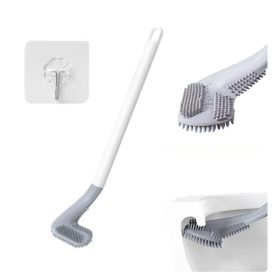   Szilikon WC-tisztító kefe, modern kéttónusú falra szerelhető