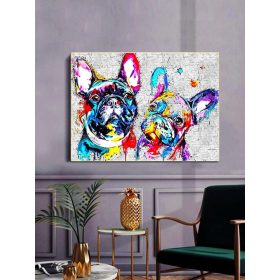   Gyémántszemes kirakó 40 x 30 cm - Francia buldogok multicolor