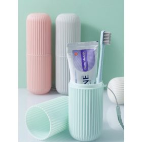   Hordozható fogkefe- és fogkrémtartó utazótok több színben