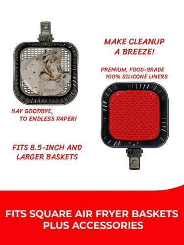 Air Fryer szilikon alátét forrólevegős sütőkhöz, szögletes
