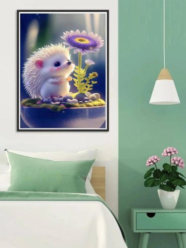 Gyémántszemes kirakó 20 x 30 cm - Süni