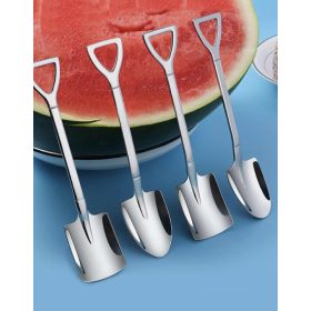   Rozsdamentes acél desszertes kanál, kreatív lapát dizájn 4 db