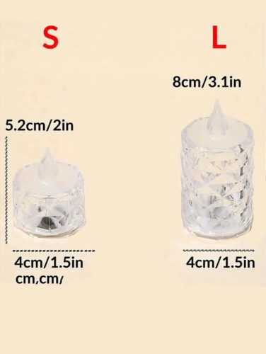 6 db LED elektromos gyertya, mécses - crystal
