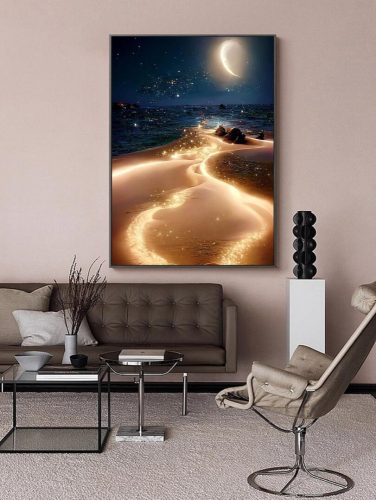 Gyémántszemes kirakó 30 x 40 cm - Csillogó tengerpart