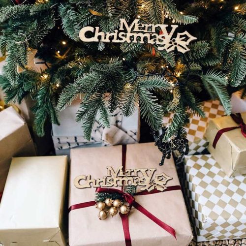 10 db Merry Christmas Boldog Karácsonyt mini fa dekoráció