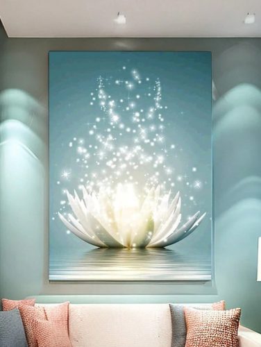 Gyémántszemes kirakó 30 x 40 cm - Fehér lótusz