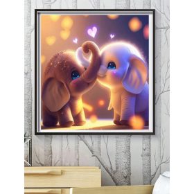 Gyémántszemes kirakó 30 x 30 cm - Elefántkölykök