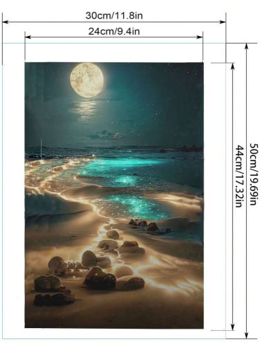 Gyémántszemes kirakó 30 x 50 cm - Tengerparti holdfény