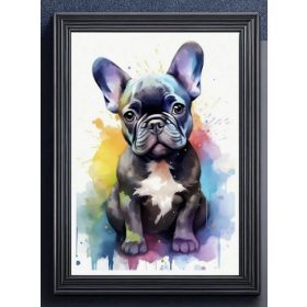 Gyémántszemes kirakó 30 x 40 cm - Francia buldog kölyök