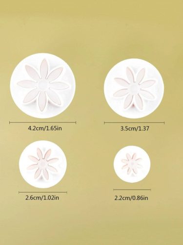 Virág alakú sütemény kiszúró készlet 4 db