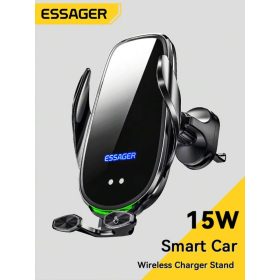   Essager Qi 15W vezeték nélküli gyorstöltő autós telefontartó szellőzőnyílásra szerelhető