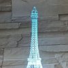 3D dekorációs színes LED lámpa távirányítóval - Eiffel-torony