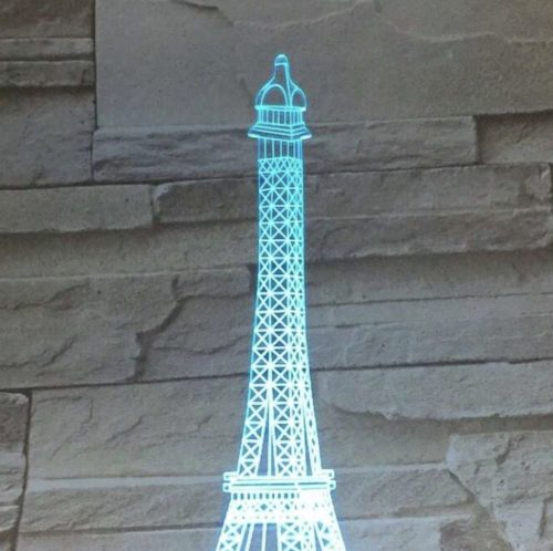 3D dekorációs színes LED lámpa távirányítóval - Eiffel-torony