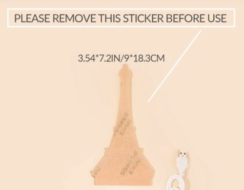 3D dekorációs színes LED lámpa távirányítóval - Eiffel-torony