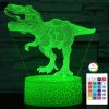 3D dekorációs színes LED lámpa távirányítóval - Dinoszaurusz T-Rex