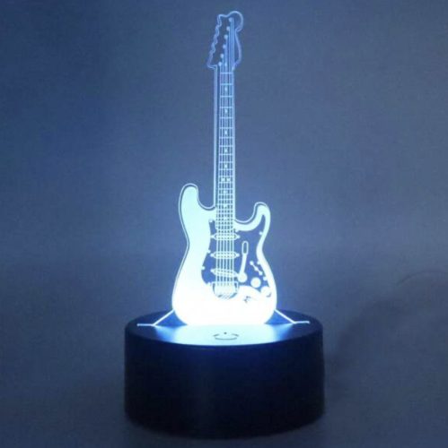 3D dekorációs színes LED lámpa - gitár