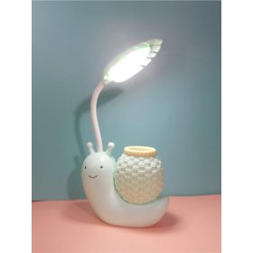   Csiga alakú LED lámpa és tolltartó gyerekeknek beépített akkumulátorral