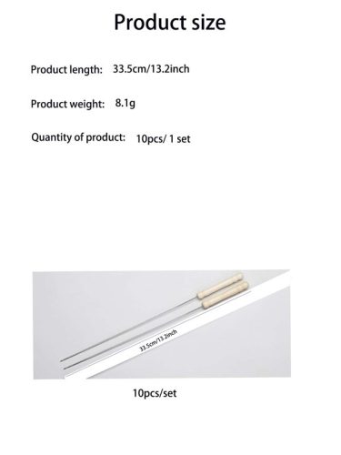 10 db Rozsdamentes acél grillnyárs fa nyéllel